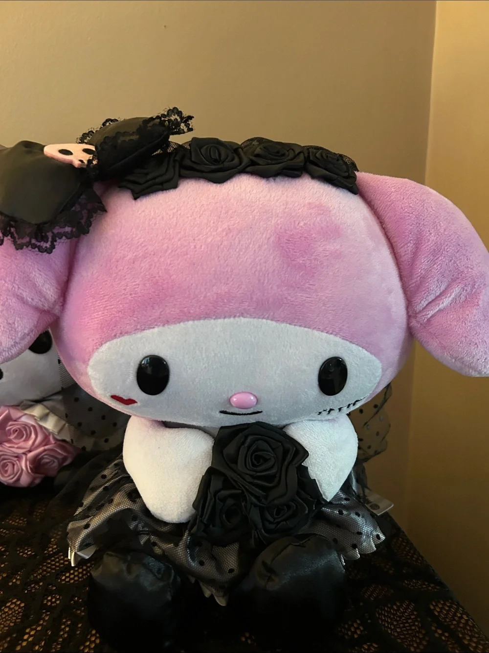 Sanrio Plush Halloween Doll Set in White, Black & Pink